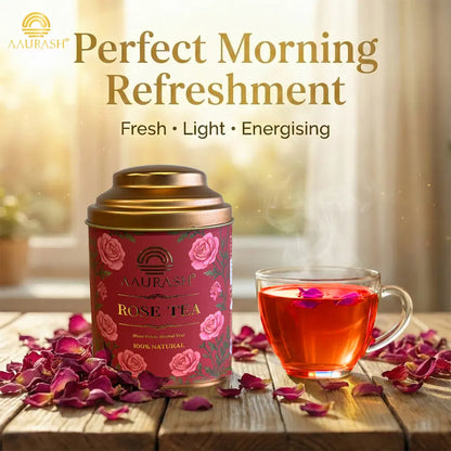 Aaurash Chamomile Tea, Blue Tea & Rose Tea Combo | 100% Natural Flower Tea | Caffeine-Free Herbal Tea | Supports Relaxation, Better Sleep & Skin Health | Rich in Antioxidants
